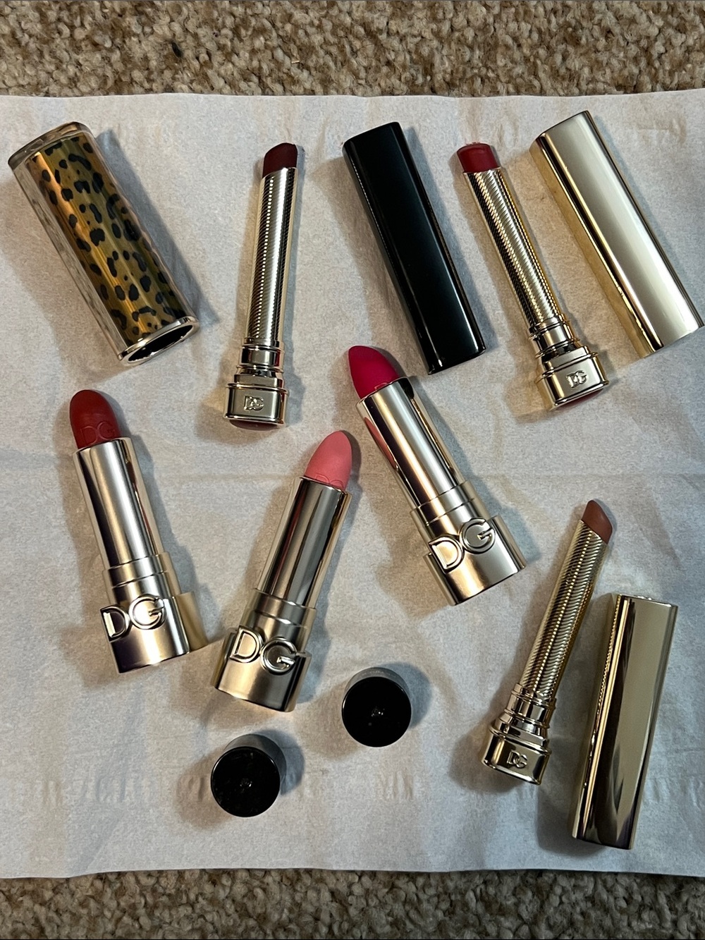 💄🐆 DOLCE & GABBANA LOT 6 Lipstick My Sculpt The One + Cap To Complete Animalier